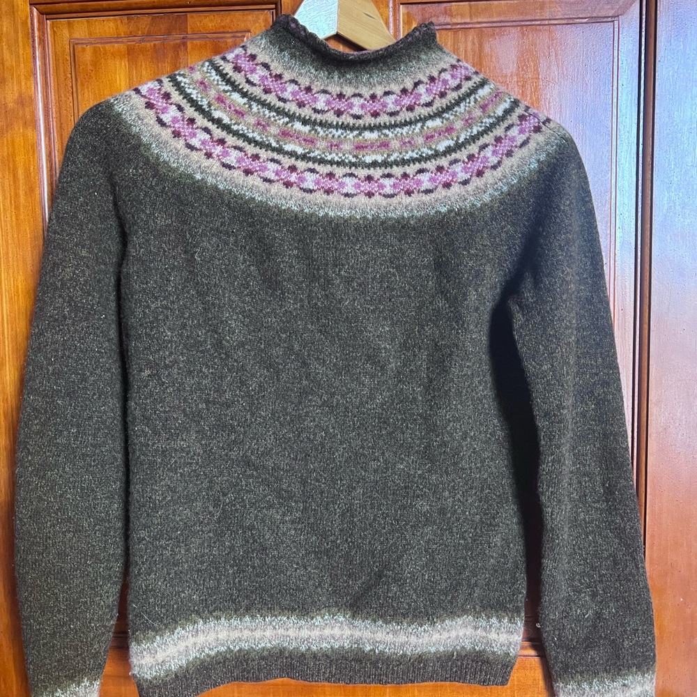 Women’s Brown and Pink Hand knit Sweater